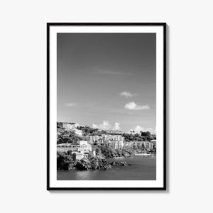 Saint Thomas Foto Poster Druck, Saint Thomas Schwarz Weiß Wandkunst, Saint Thomas Wand Fotografie, Reise, Karte Poster