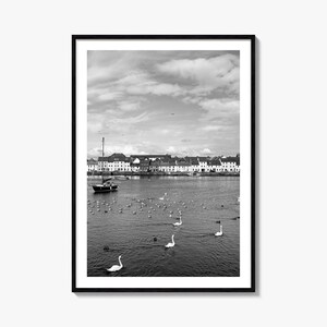 Galway Foto Poster Druck, Galway Schwarzweiß Wandkunst, Galway Wand Fotografie, Galway Reise, Galway Karte Poster