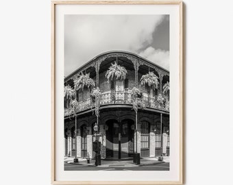 New Orleans Photo Poster Print No 1, New Orleans Black and White Art, New Orleans Photography, New Orleans Travel, Map Poster