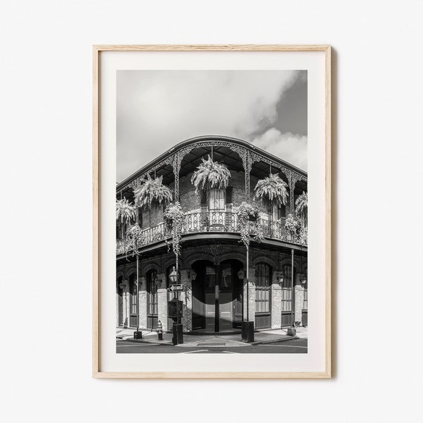 New Orleans Photo Poster Print No 1, New Orleans Black and White Art, New Orleans Photography, New Orleans Travel, Map Poster