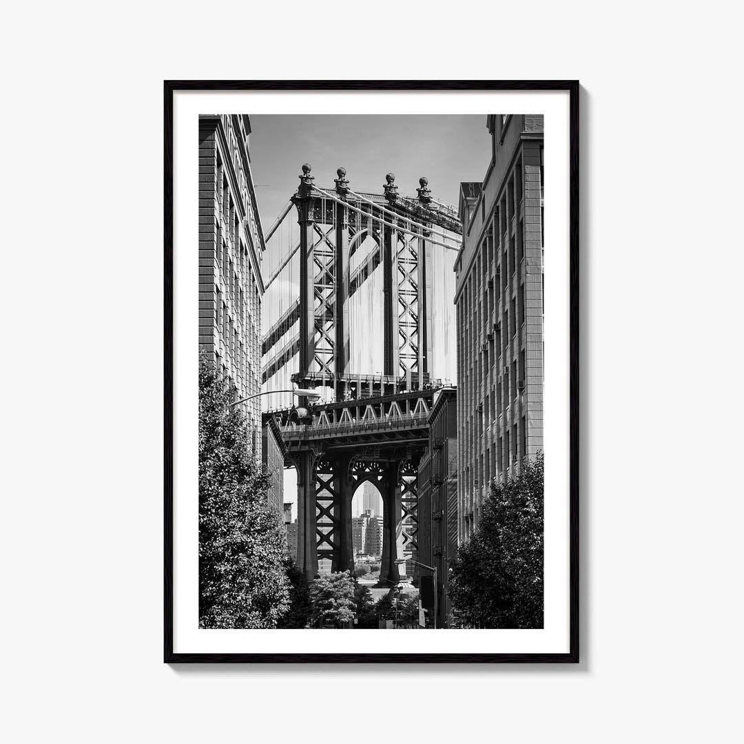 New York City Black and White Fine Art Photo Print, Manhattan Bridge ...