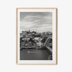 Porto Photo Poster Print, Porto Black and White Wall Art, Porto Wall Photography, Porto Travel, Porto Map Poster