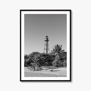 Sanibel Photo Poster Print, Sanibel Schwarz Weiß Wandkunst, Sanibel Wand Fotografie, Sanibel Reise, Sanibel Karte Poster