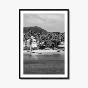 Martinique Photo Poster Print, Martinique Black and White Wall Art, Martinique Wall Photography, Martinique Travel, Map Poster