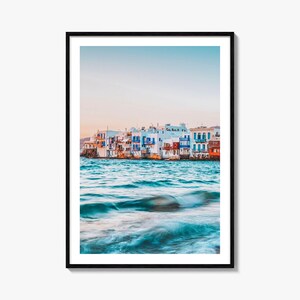Mykonos Bunt Poster Drucken, Mykonos Foto Wandkunst, Mykonos Wand-Dekor, Mykonos Reise-Druck, Mykonos Straßenkarte Poster, Stadt Karte