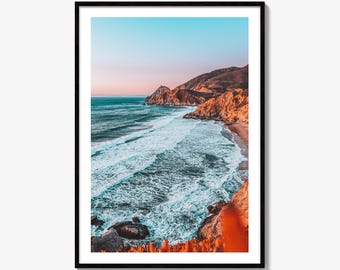 San Francisco Fine Art Photo Print, California USA, Highway 1 Coastal Cliffs Poster