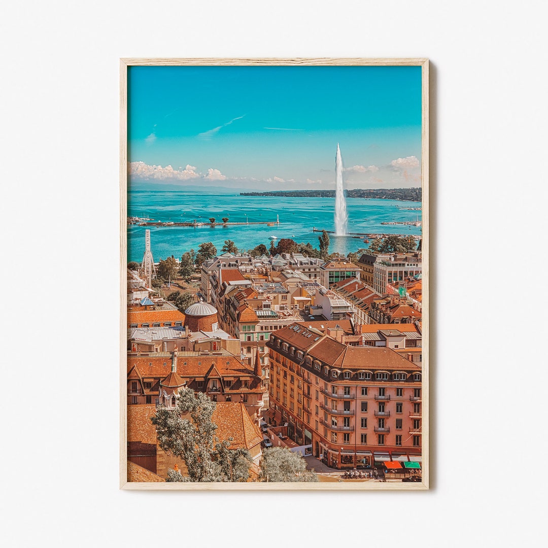 Geneva Colorful Poster Print, Geneva Photo Wall Art, Geneva Wall Decor
