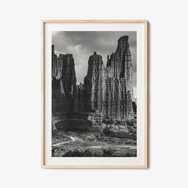 Moab Photo Poster Print, Moab Black and White Wall Art, Moab Wall Photography, Moab Travel, Moab Map Poster