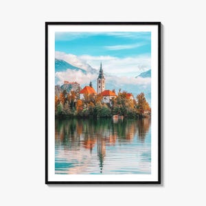 Slovenia Colorful Poster Print, Slovenia Photo Wall Art, Slovenia Wall Decor, Slovenia Travel Print, Slovenia Street Map Poster, City Map