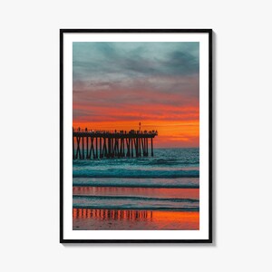 Hermosa Beach Bunt Poster Druck Nr. 2, Hermosa Beach Fotokunst, Hermosa Beach Decor, Hermosa Beach Travel Print, Straßenkarte Poster