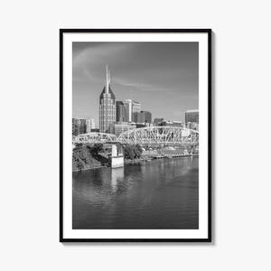 Nashville Foto Poster Druck, Nashville Schwarzweiß Wandkunst, Nashville Fotografie, Nashville Reise, Nashville Karte Poster