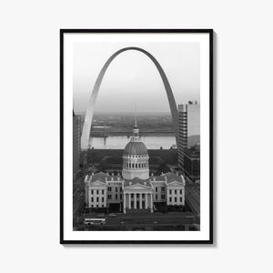 St Louis Foto Poster Druck Nr. 1, St. Louis Schwarzweiß Wandkunst, St. Louis Fotografie, St. Louis Reise, St. Louis Karte Poster
