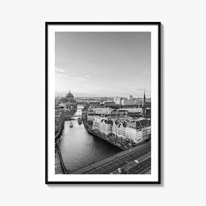 Berlin Photo Poster Print No 1, Berlin Black and White Wall Art, Berlin Wall Photography, Berlin Travel, Berlin Map Poster