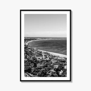 Impressão de pôster fotográfico de Provincetown, arte de parede em preto e branco de Provincetown, fotografia de parede de Provincetown, viagem, pôster de mapa