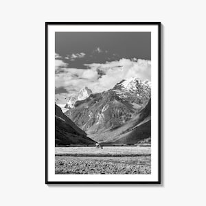 Impresión de póster fotográfico de Perú, arte mural en blanco y negro de Perú, fotografía mural de Perú, viajes a Perú, póster con mapa de Perú
