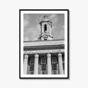 State College fotoposterprint, State College zwart-witte muurkunst, State College muurfotografie, reizen, kaartposter