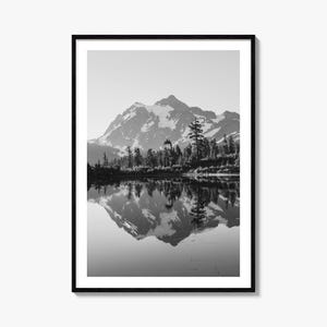 Washington State Foto Poster Druck Nr. 1, Washington Schwarzweiß-Wandkunst, Washington Wall Fotografie, Reise, Washington Karte Poster