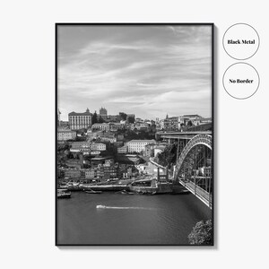 Porto Skyline schwarz weiss Fine Art Foto, der Douro Fluss Portugal Poster Bild 18