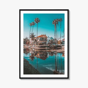 Impression d'affiche colorée de Venice Beach n° 4, photo d'art de Venice Beach, décoration, impression de voyage de Venice Beach, affiche de plan de rue de Venice Beach, plan de la ville