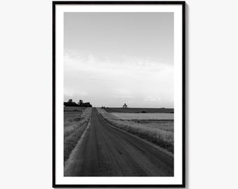 Illinois zwart-wit Fine Art fotoprint, LaSalle County, Midwest USA, muurposter