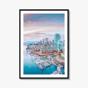 Kleurrijke Vancouver-poster print Canada No 1, Vancouver Photo Art, Vancouver Decor, Vancouver Travel Print, Vancouver Street Map-poster