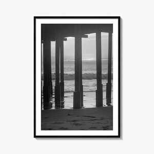 Póster fotográfico de Ventura n.º 2, arte mural en blanco y negro de Ventura, fotografía mural de Ventura, viajes a Ventura, póster con mapa de Ventura