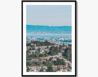 San Francisco Fine Art Photo Print, Oakland, Bay Area, California USA Aerial Wall Poster