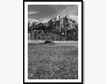 Idaho Black and White Fine Art Photo Print, Sawtooth Mountains Poster
