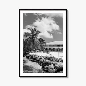 Stampa di poster fotografico di Islamorada, arte in bianco e nero di Islamorada, fotografia di Islamorada, viaggi a Islamorada, poster con mappa di Islamorada