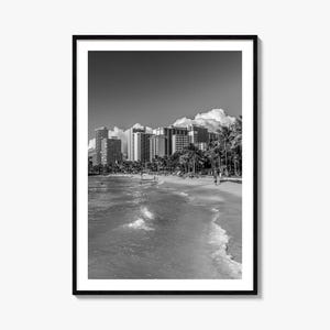 Hawaii Foto Poster Druck Nr. 3, Hawaii schwarz weiß Wand Kunst, Hawaii Wand Fotografie, Hawaii Reise, Hawaii Karte Poster