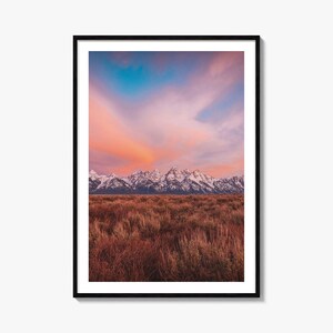 Grand Teton Nationalpark Bunt Posterdruck No 2, Grand Teton Nationalpark Fotokunst, Dekor, Reise-Druck, Straßenkarte Poster, Stadtplan