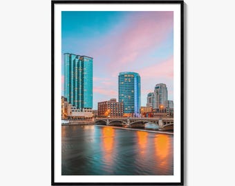 Grand Rapids Skyline Fine Art Photo Print, Michigan USA Poster