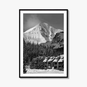 Póster fotográfico Big Sky n.° 1, arte mural en blanco y negro de Big Sky, fotografía de pared de Big Sky, viajes de Big Sky, póster de mapa de Big Sky