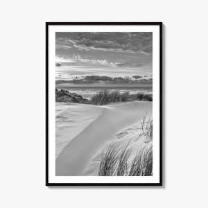 Sunset Küste Foto Poster Druck, Sonnenuntergang Küste schwarz und weiß Wandkunst, Sonnenuntergang Küste Wand Fotografie, Reise, Karte Poster
