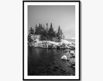 Minnesota Black and White Fine Art Photo Print, Lake Superior Duluth Poster