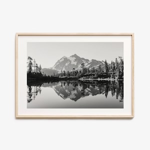 Washington State Photo Poster Print Horizontal No 2, Washington Black and White Wall Art, Washington Wall Photography, Travel, Map Poster