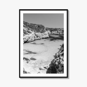 Mallorca Foto Poster Druck, Mallorca Schwarzweiß Wandkunst, Mallorca Wand Fotografie, Mallorca Reise, Mallorca Karte Poster