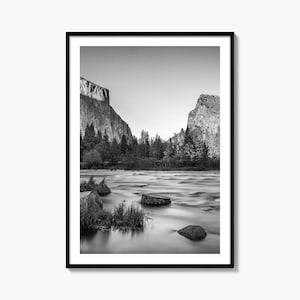 Yosemite Nationalpark Foto Poster Druck Nr. 2, Yosemite Nationalpark Schwarzweiß Kunst, Wand Fotografie, Reise, Karte Poster