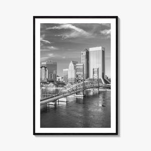 Jacksonville Photo Poster Print No 1, Jacksonville Black and White Wall Art, Jacksonville Wall Photography, Travel, Map Poster