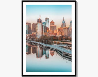 Philadelphia Skyline Fine Art Photo Print, Philly Poster, Schuylkill River, Pennsylvania USA