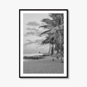 Impresión de póster fotográfico de Isla Mujeres, Arte en blanco y negro de Isla Mujeres, Fotografía de Isla Mujeres, Viajes a Isla Mujeres, Cartel de mapa