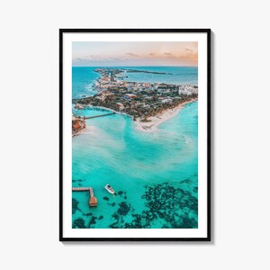 Impression d'affiche colorée Isla Mujeres, art mural photo Isla Mujeres, décoration Isla Mujeres, impression voyage Isla Mujeres, affiche de plan de rue, plan de la ville