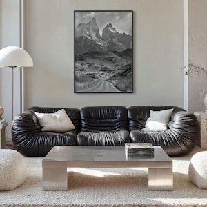 Torres del Paine Black and White Fine Art Photo Print, Patagonia Chile, Lake Pehoe image 14