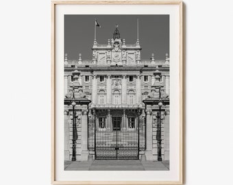 Madrid Photo Poster Print No 2, Madrid Black and White Wall Art, Madrid Wall Photography, Madrid Travel, Madrid Map Poster