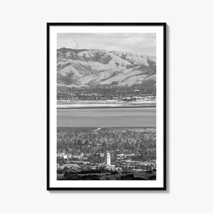 Palo Alto Foto Poster Druck, Palo Alto Schwarz Weiss Kunst, Palo Alto Wand Fotografie, Palo Alto Reise, Palo Alto Karte Poster