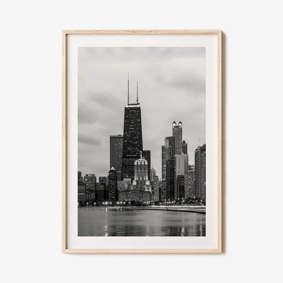 Chicago Photo Poster Print No 2, Chicago Black and White Wall Art