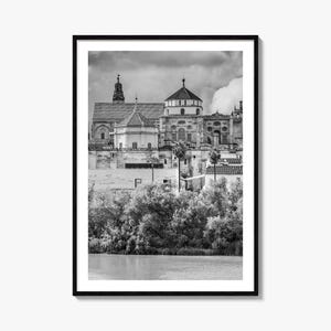 Cordoba Foto Poster Spanien, Cordoba Schwarzweiß Wandkunst, Cordoba Wand Fotografie, Cordoba Reise, Cordoba Karte Poster