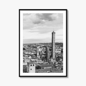 Bologna Photo Poster Print, Bologna Black and White Wall Art, Bologna Wall Photography, Bologna Travel, Bologna Map Poster