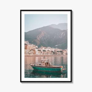 Italy Colorful Poster Print No 4, Boat in Italy Photo Wall Art, Wall Art Boho Decor, Photography Poster Print, Colorful Wall Art