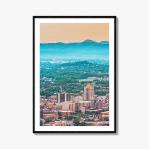 Roanoke Colorful Poster Print, Roanoke Photo Wall Art, Roanoke Wall Decor, Roanoke Travel Print, Roanoke Street Map Poster, City Map
